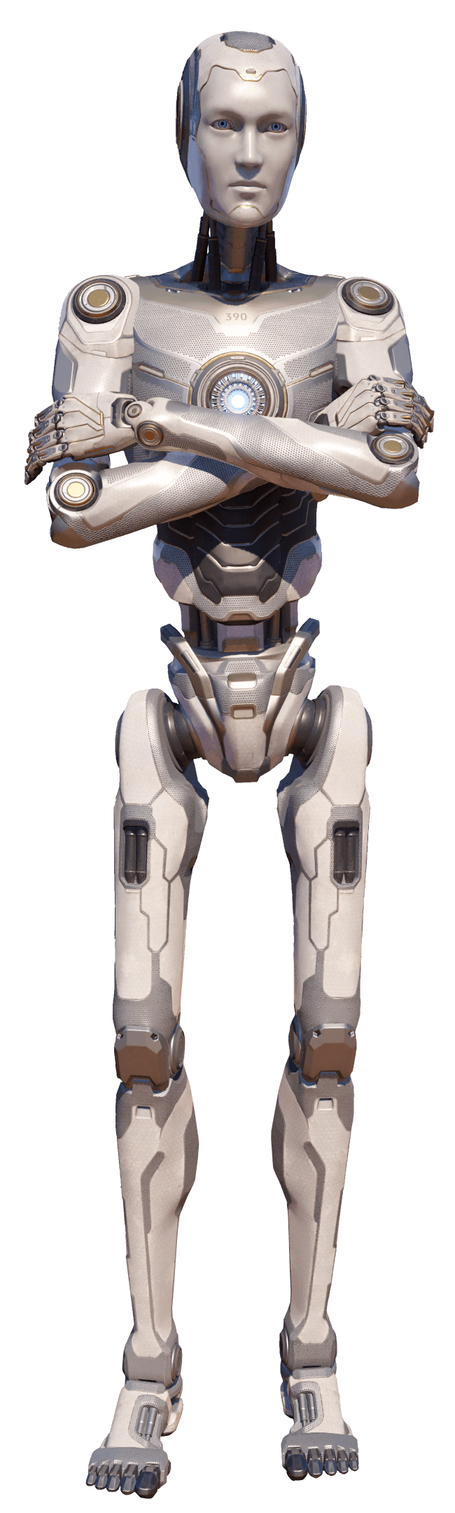 Light Robot With Arms Crossed