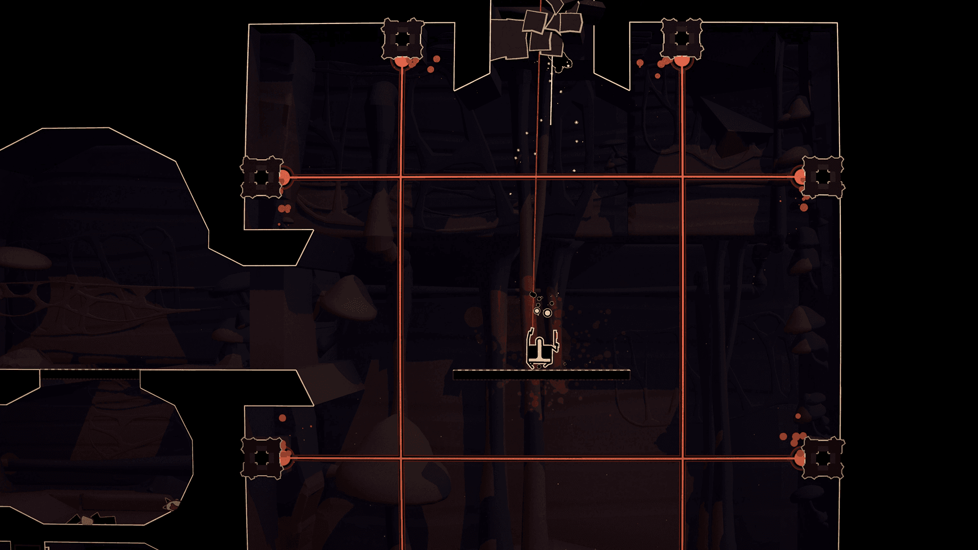 Screenshot of Shotgun Cop Man shooting through lasers to unblock an area above him